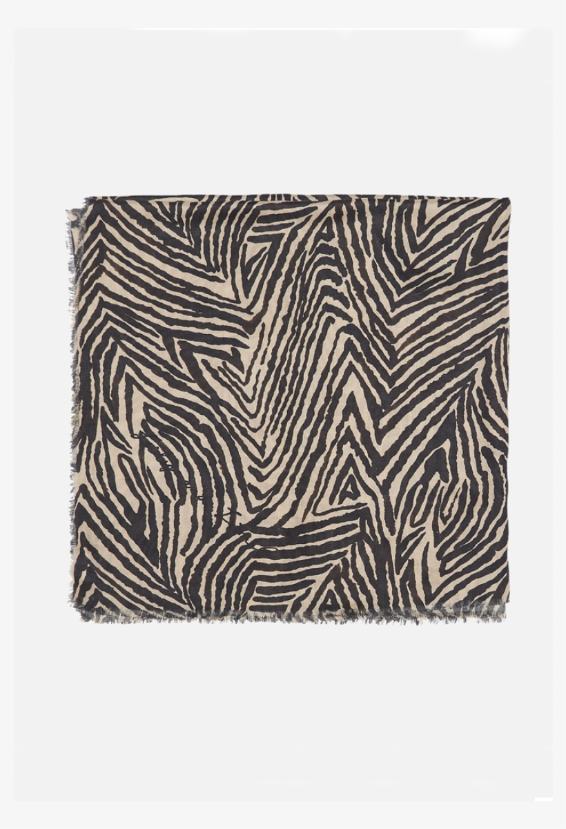Zebra Silk Scarf - Charcoal Beige, transparent png download