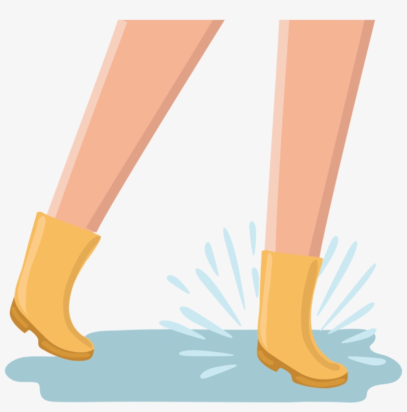 Splash In The Rain - Legs In Cartoon, transparent png download