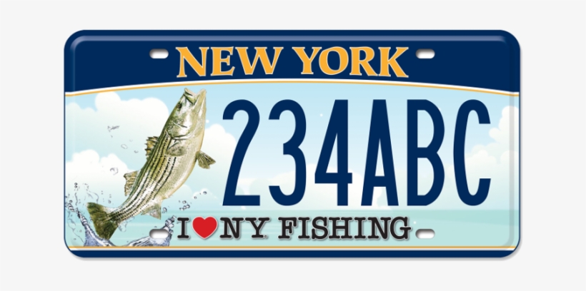 Striped Bass - Government License Plate Ny, transparent png download