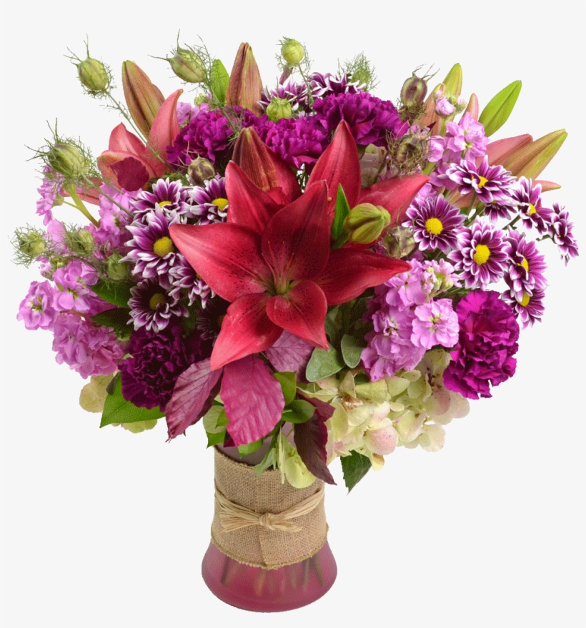 Fall Wrapped Up Bouquet - Australian Pink Flowers And Daisy, transparent png download