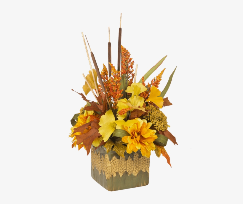 Silk Fall Harvest Square Wheat Pot • - Beneva Flowers & Plantscapes, transparent png download