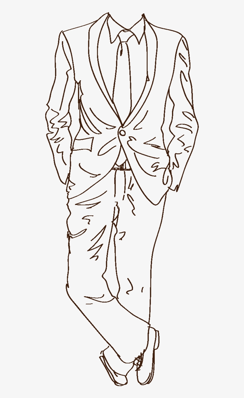 Hand Drawn Line Clothes Elements - Sketch Of A Suit, transparent png download