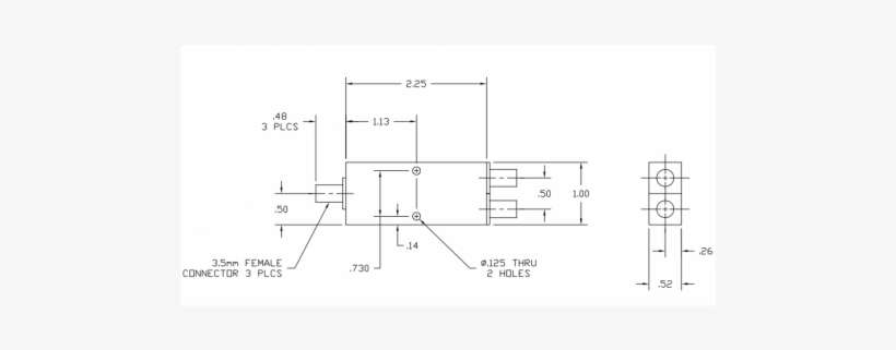 6020265 2-way Power Divider Outline Drawing - Drawing, transparent png download