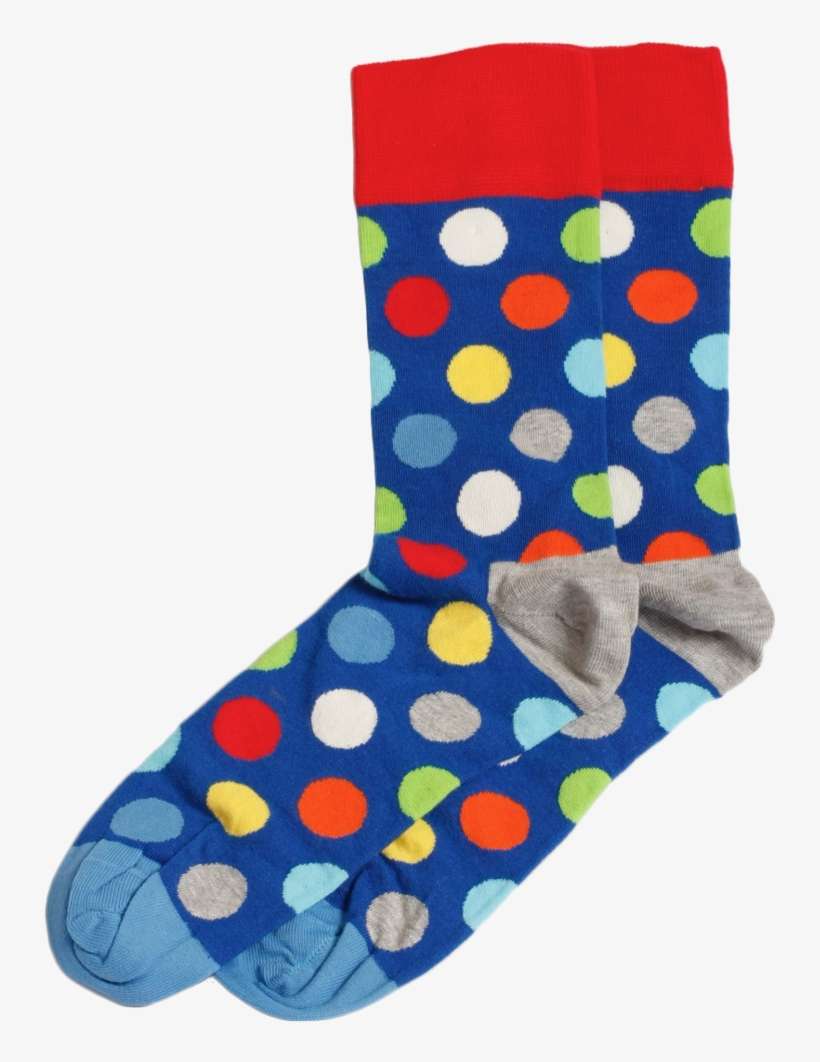 Polka Dots - Blue Background - Sock, transparent png download