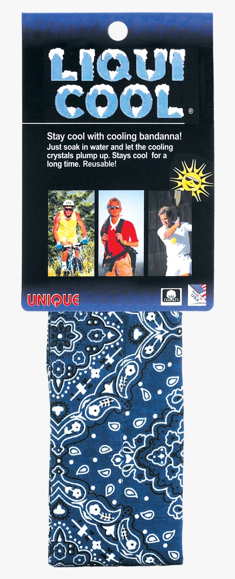 Liquicool Cooling Bandanna Blue Print - Tourna Liq-x Liqui-cool Bandana - Red, transparent png download