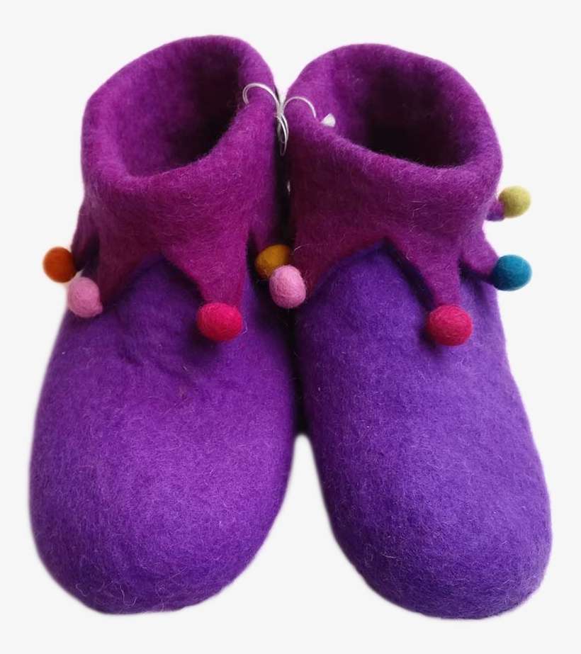 Purple Felt Shoe - Slipper, transparent png download