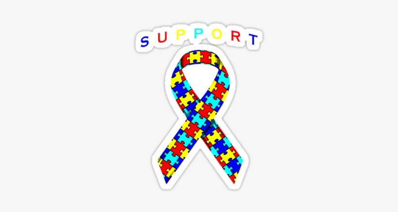"autism Awareness Ribbon" Stickers By Adamcampen - Awareness Ribbon, transparent png download