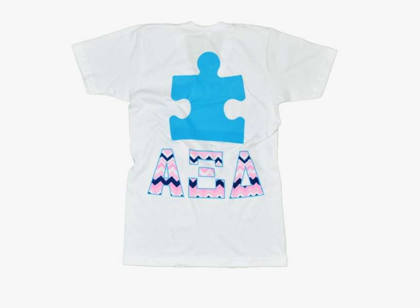 Alpha Xi Delta White Vneck Autismspeaks Back - Delta White, transparent png download