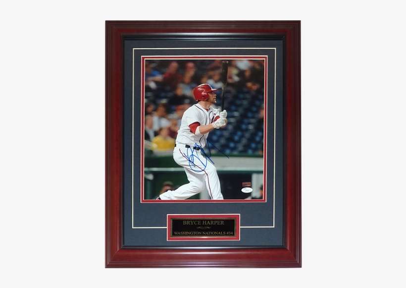 Bryce Harper Autographed Washington Nationals Deluxe - Picture Frame, transparent png download
