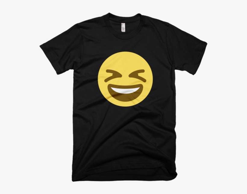 A Face With A Big Smiling Mouth, And Scrunched Closed - Shirt, transparent png download