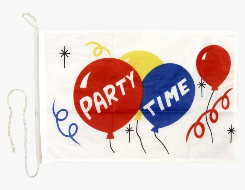 Party Time Boat Flag - Flagge Partytime Mit Luftballons Ca. 30 X 45 Cm, transparent png download