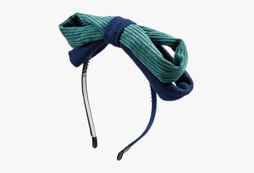 Two Tone Suede / Corduroy Wire Bow Headband - Wool, transparent png download