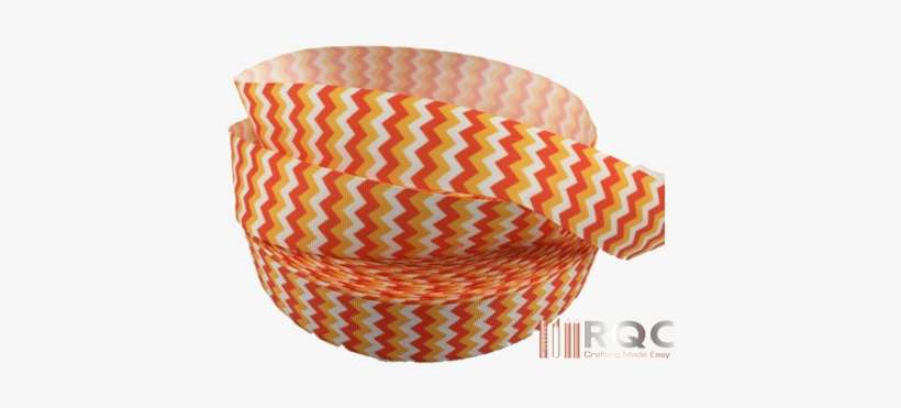 Two Toned Orange Chevron Grosgrain Ribbons - Storage Basket, transparent png download