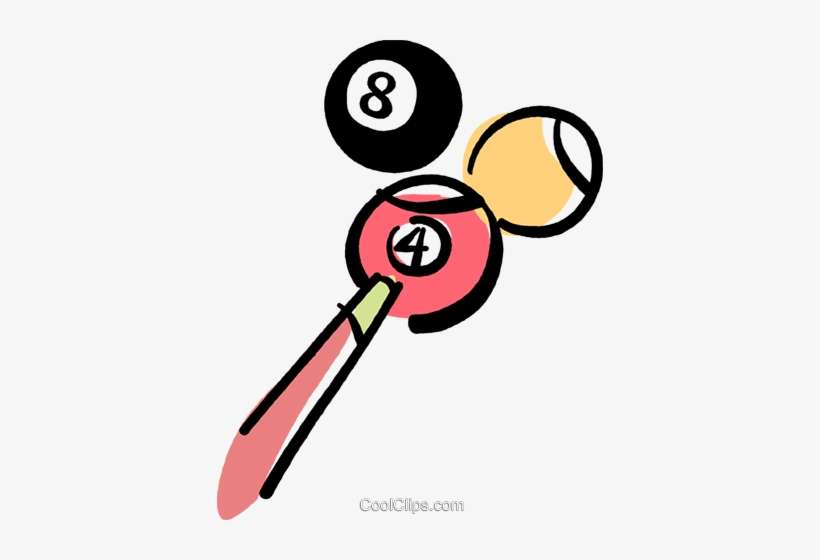 Pool Balls And Pool Cue Royalty Free Vector Clip Art - Bolas De Bilhar E Taco Png, transparent png download
