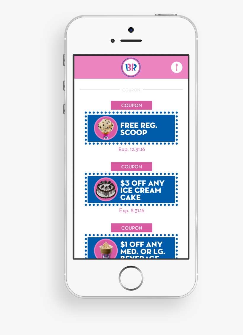 Create Events - Baskin Robbins App, transparent png download