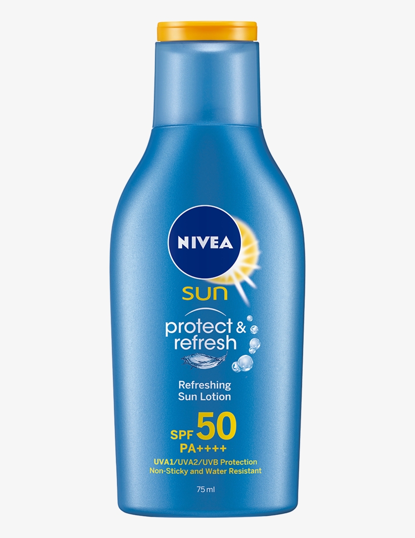 Provides Immediate Protection And Has A Pleasurable - Nivea Sun Protect Refresh 50ml, transparent png download