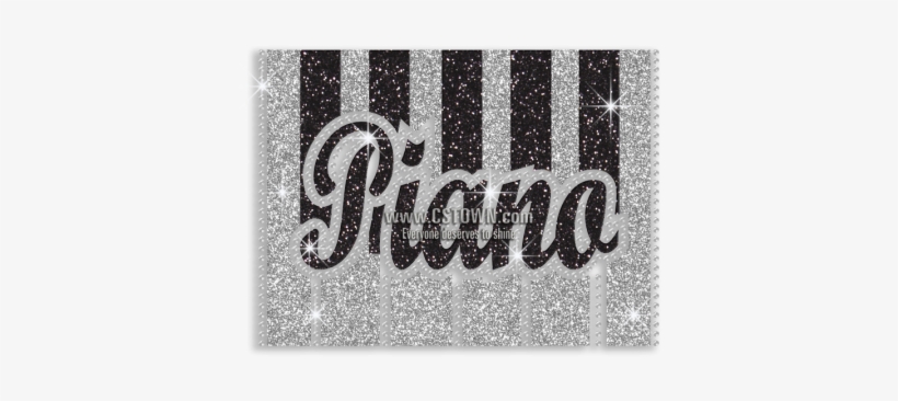 Black And White Piano Keys Iron On Rhinestone Glitter - Piano, transparent png download