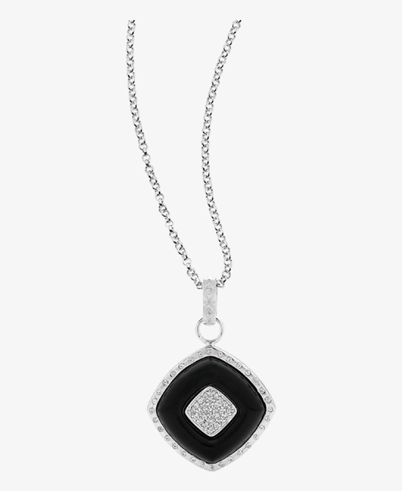 'black & White' Glitter Pendant, Black Onyx - Locket, transparent png download