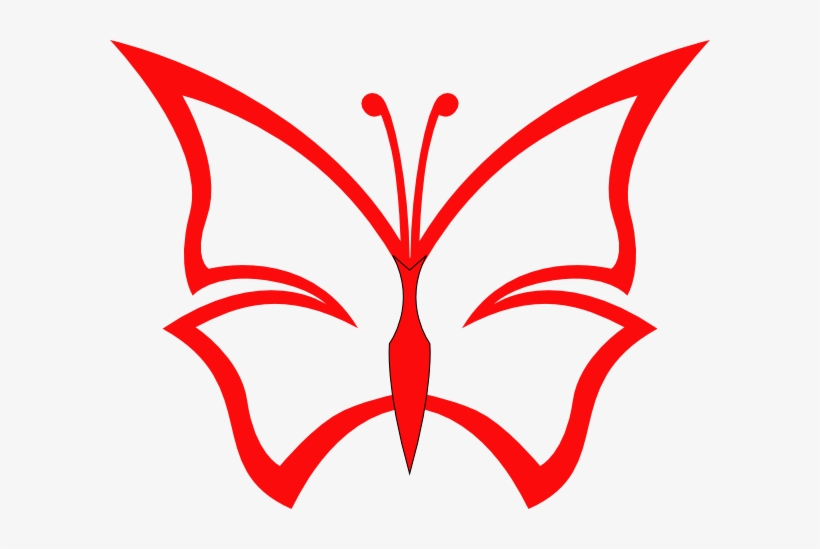 Red Butterfly Clip Art - Red Butterfly Vector Png, transparent png download