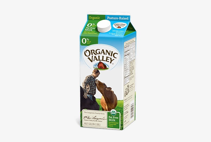 Organic Valley Fat Free Milk, transparent png download