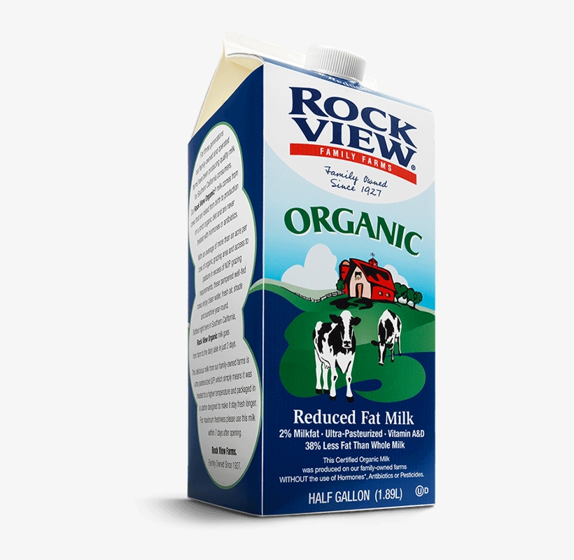 Organic 2% Reduced Fat Milk - Rockview Farms, transparent png download