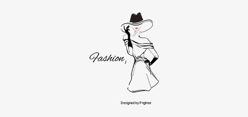 Fashion Girl Vector, Wide Canopy, Sketch, Black And - Womens Fashion Silloette, transparent png download