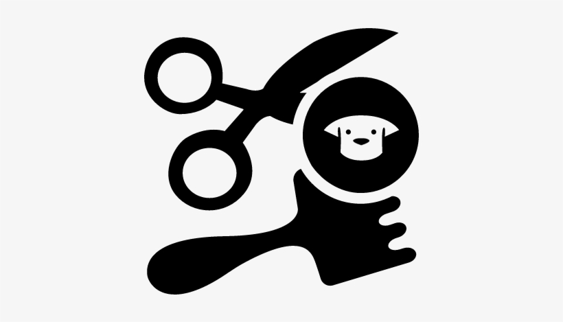 Comb And Scissors For Dog Hair Care Vector - Tijeras Y Peine Para Perros, transparent png download