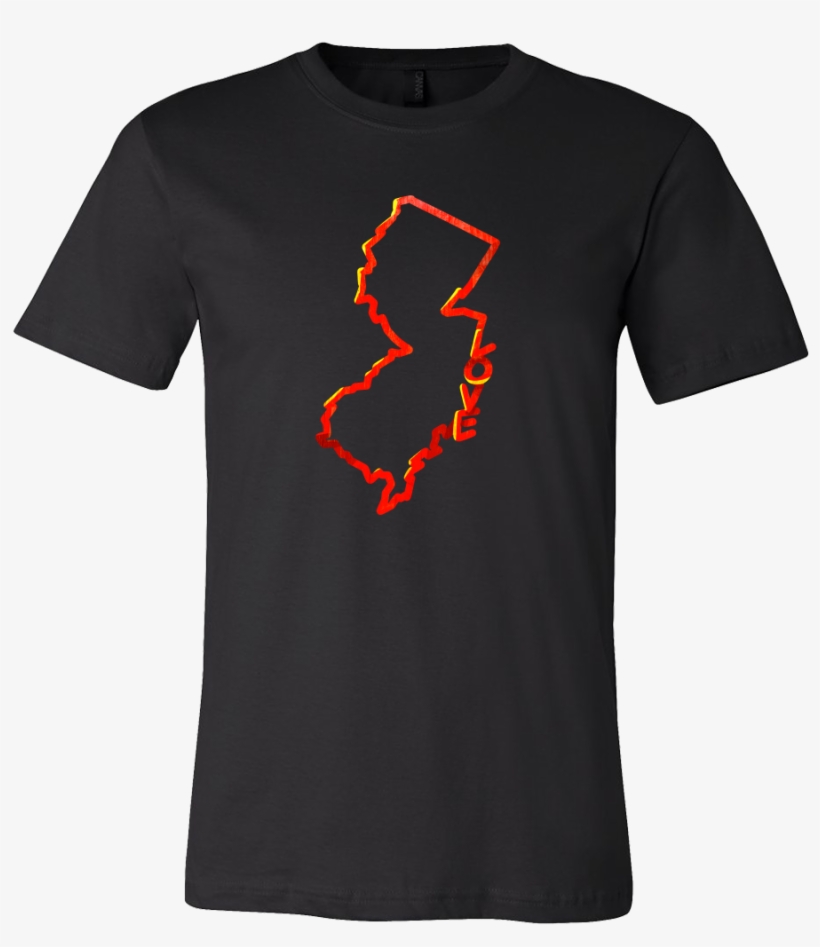 Love New Jersey State Flag Map Outline Souvenir Gift - Aia T Shirt, transparent png download