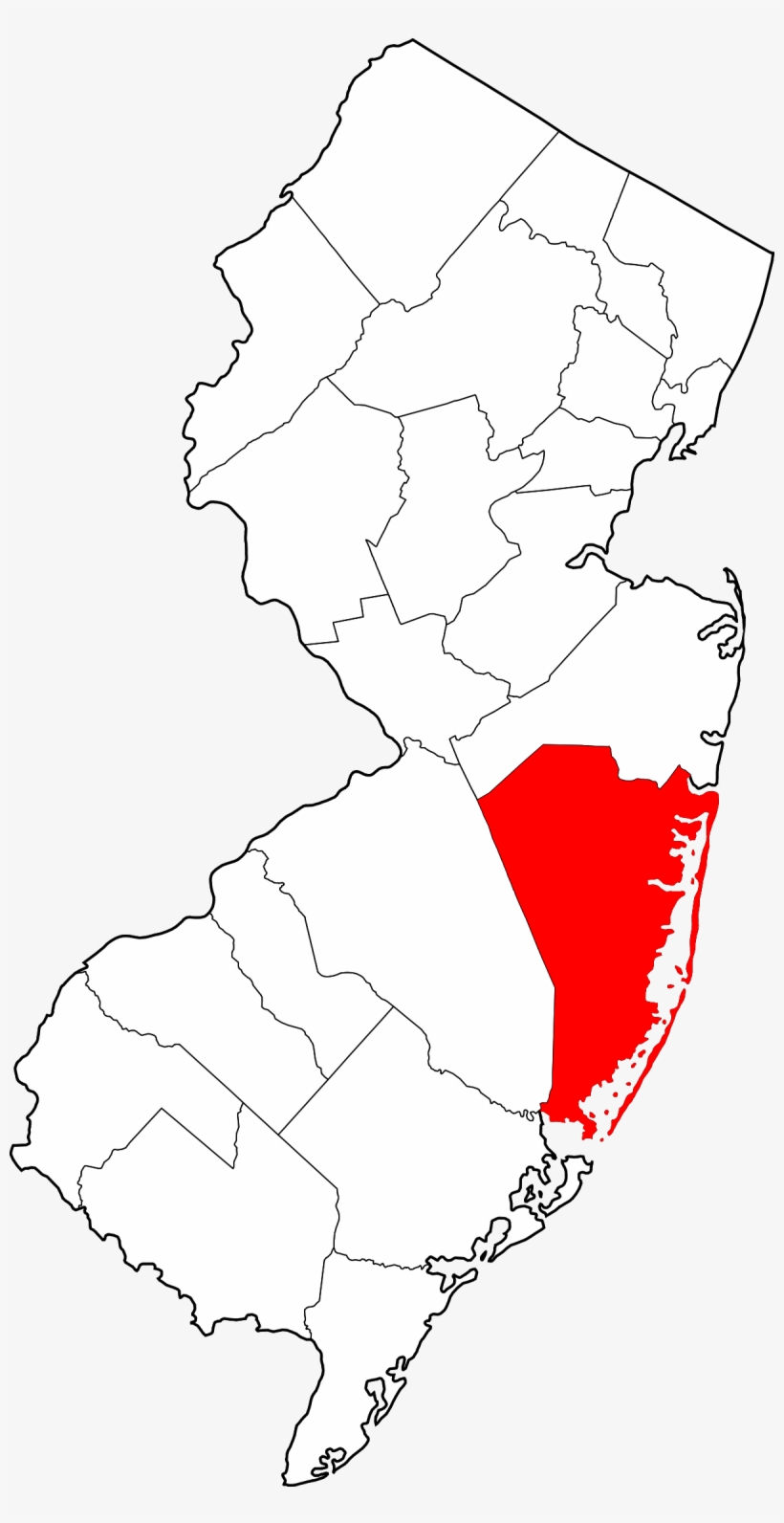 National Register Of Historic Places Listings In Ocean - Cape May County New Jersey Map, transparent png download