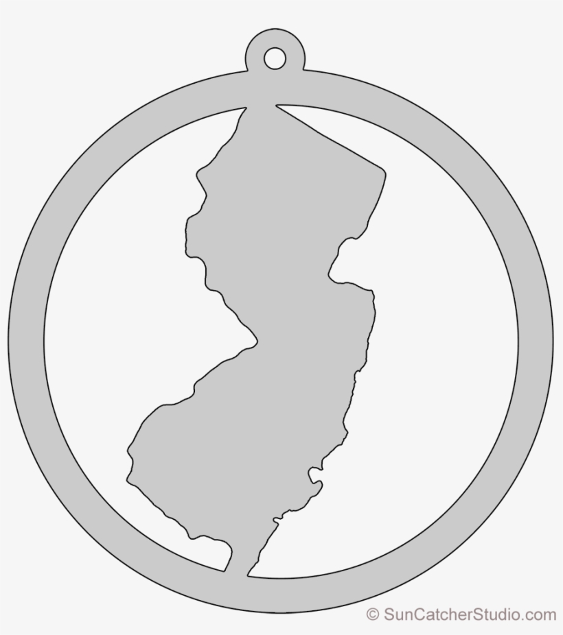 New Jersey Map Circle Free Scroll Saw Pattern Shape - New Jersey, transparent png download