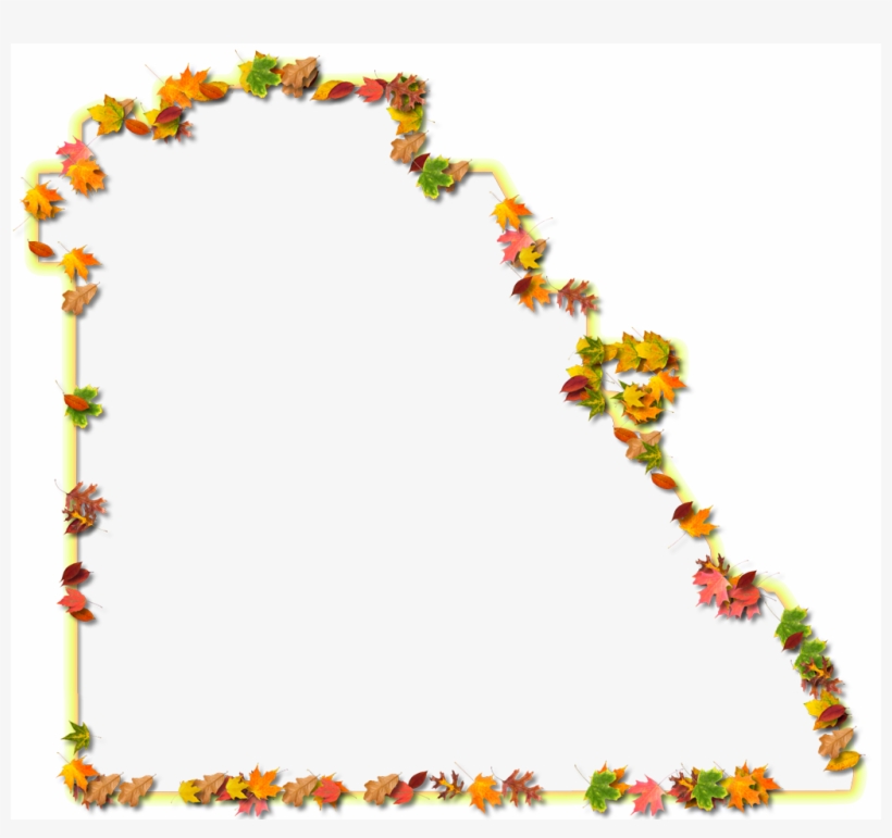A Yellow And Orange Outline Map Of Polk With Fall Leaves - Thanksgiving, transparent png download