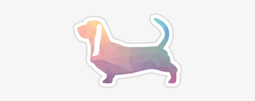 Basset Hound Colorful Geometric Pattern Silhouette - Beagle, transparent png download