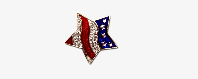 Red White And Blue Patriotic Star Pin - Patriotic Wavy Star Earrings, transparent png download