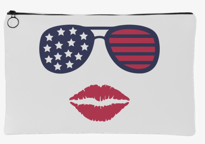 Patriotic Stars & Stripes Sunglasses & Lips - Fashion Accessory, transparent png download