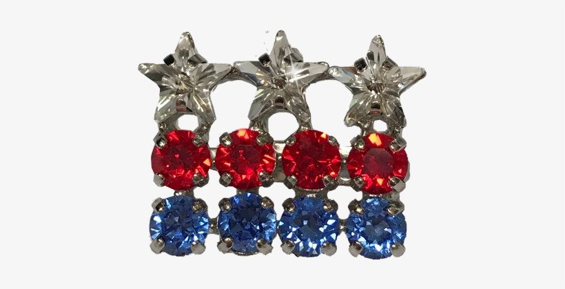 Usa Patriotic Flag Red, White And Blue Dressage Brooch - Green-rainbow Party, transparent png download