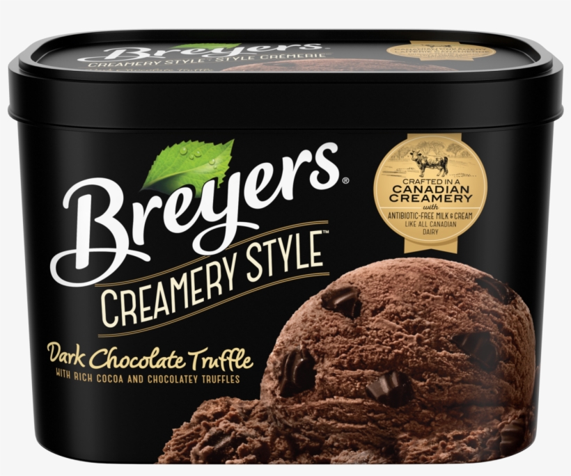 Breyers Creamery Style Dark Chocolate Truffle - Breyers Mint Ice Cream, transparent png download