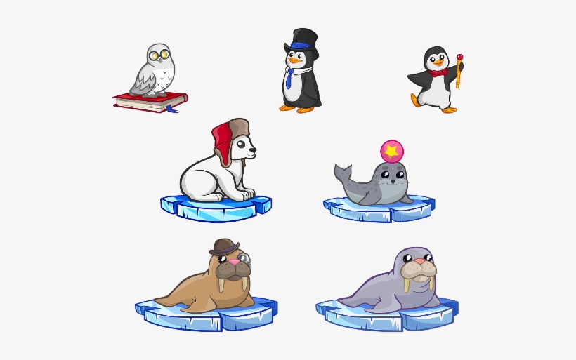 North Pole Animals Printable Stickers - North Pole Snowman Cartoon, transparent png download