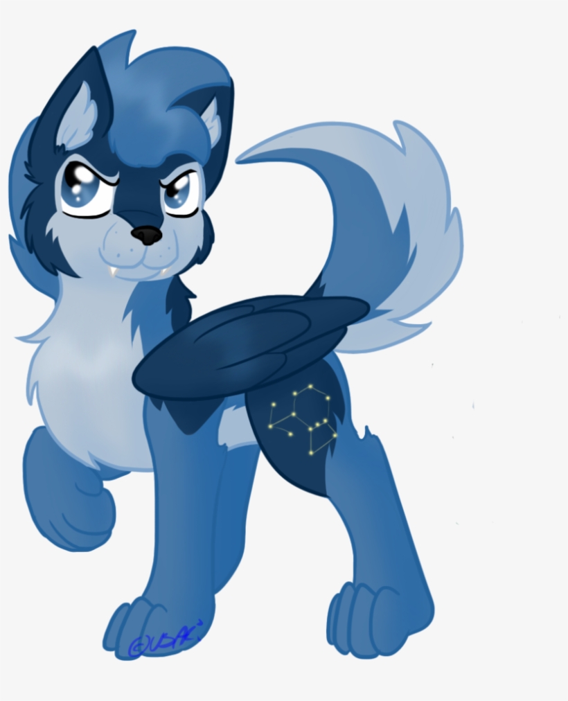 Usagi-zakura, My Little Wolf, Raised Paw, Safe, Simple - Blue Wolf Transparent Background, transparent png download