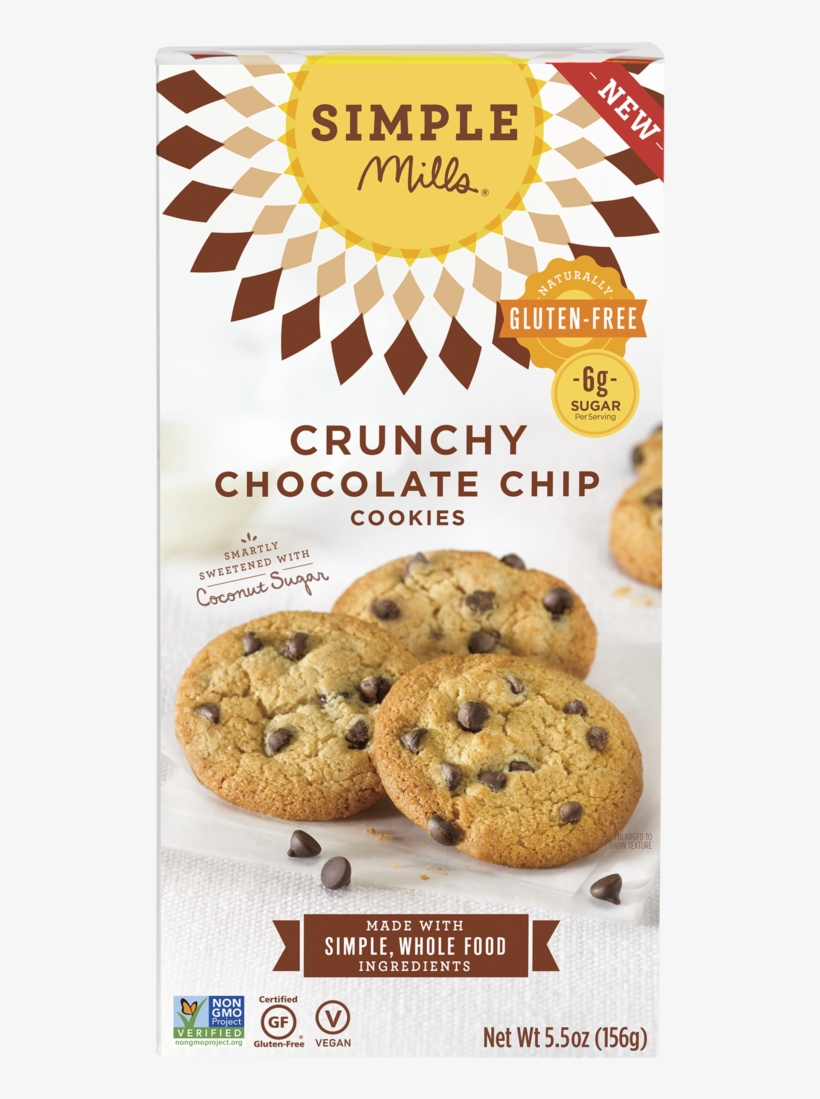 Crunchy Chocolate Chip Cookies - Simple Mills Chocolate Chip Cookies, transparent png download