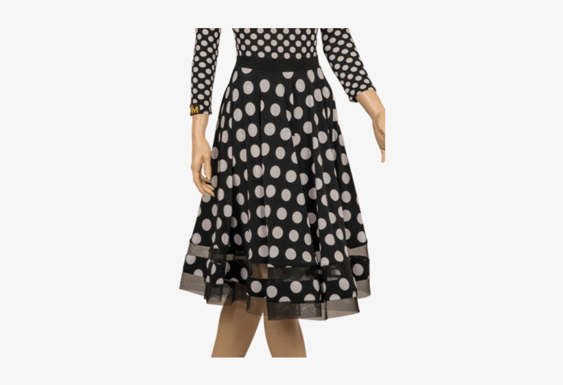 Polkadot Mesh Flounce Ballroom & Smooth Skirt - Skirt, transparent png download