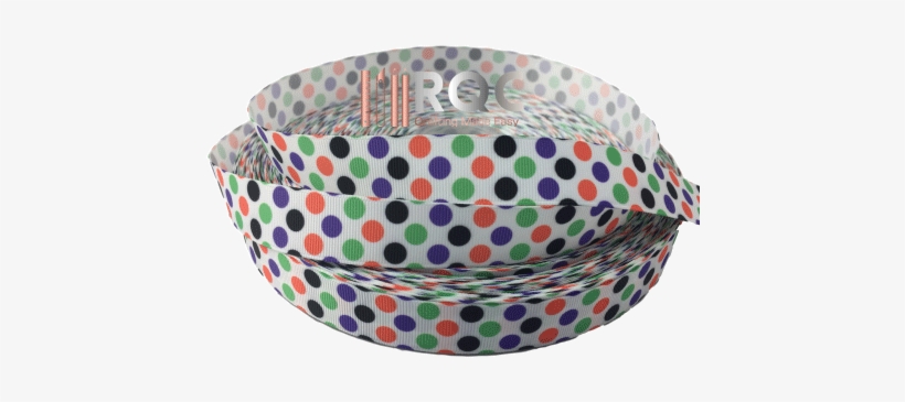 Purple, Orange, Green Polka Dot Grosgrain Ribbon 7/8" - Polka Dot, transparent png download
