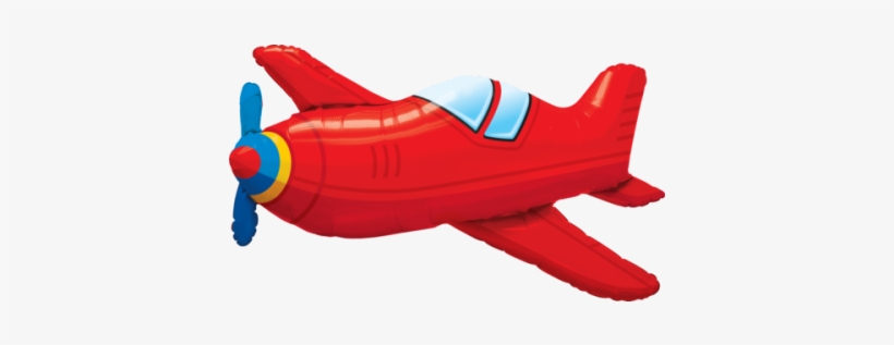 Qualatex Foil Shape 36" Red Vintage Airplane - Vintage Airplane Balloon, transparent png download