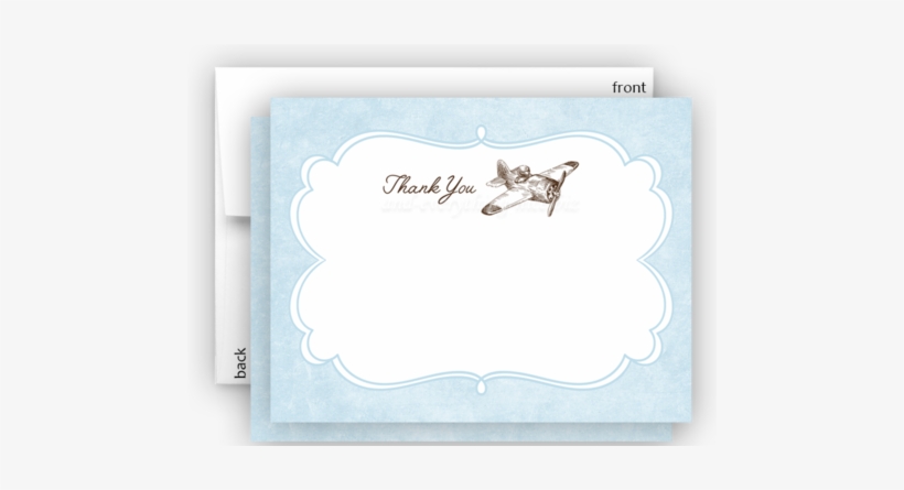 Vintage Airplane Iii Thank You Cards Note Card Stationery - Baby-schellfisch, Junge - Vintages Flugzeug Lätzchen, transparent png download