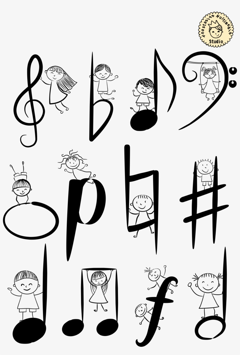 Musical Kids Doodle Clipart - Music, transparent png download