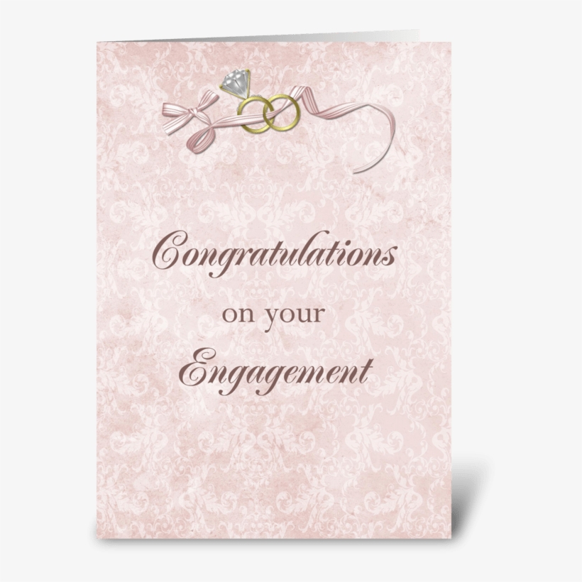 Engagement Congratulations, Rings, Bow Greeting Card - Congratulations Card For Engagement, transparent png download