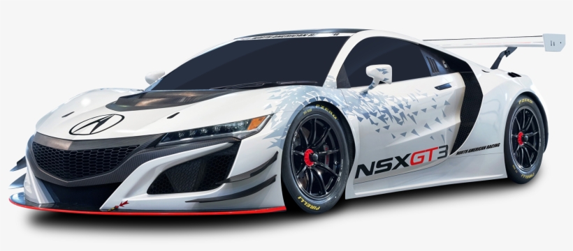 Acura Nsx Gt3 Racing White Car Png Image - Custom 2017 Acura Nsx, transparent png download