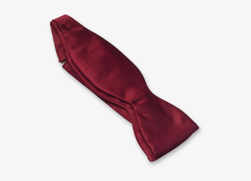 Dark Red Self-tie Bow Tie - Maroon Bow Tie Self Tie Polyester Woven, transparent png download