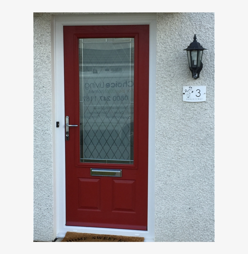 Replacement Composite Front Door In Pillarbox Red - - Door, transparent png download