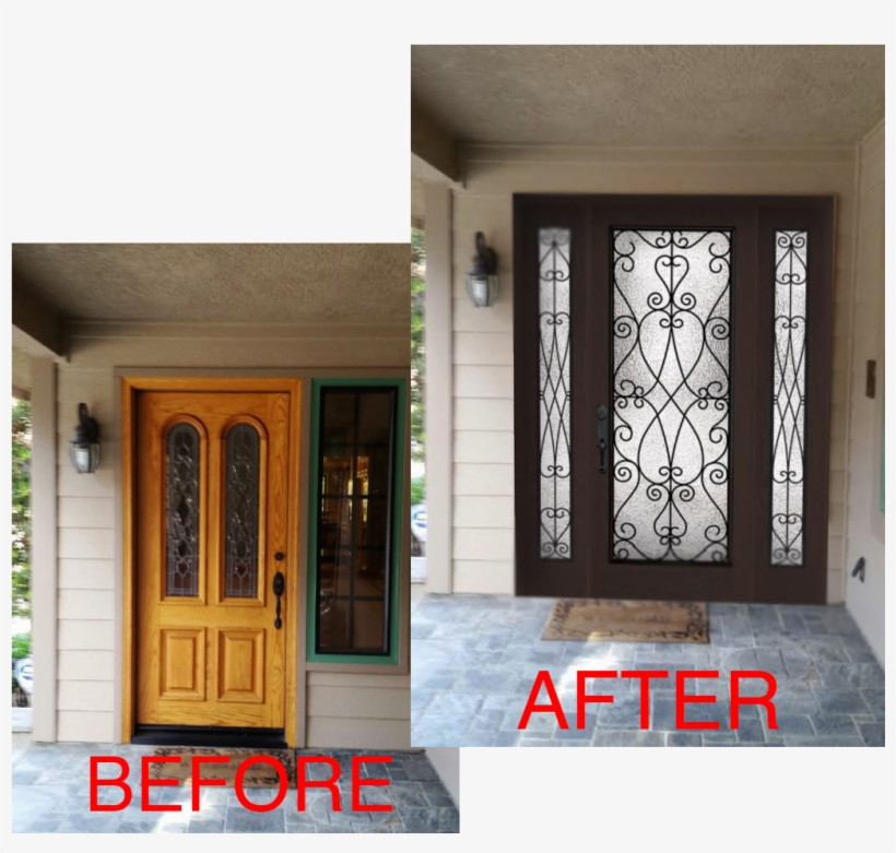 Before&after - Front Door Replacement Before And After, transparent png download