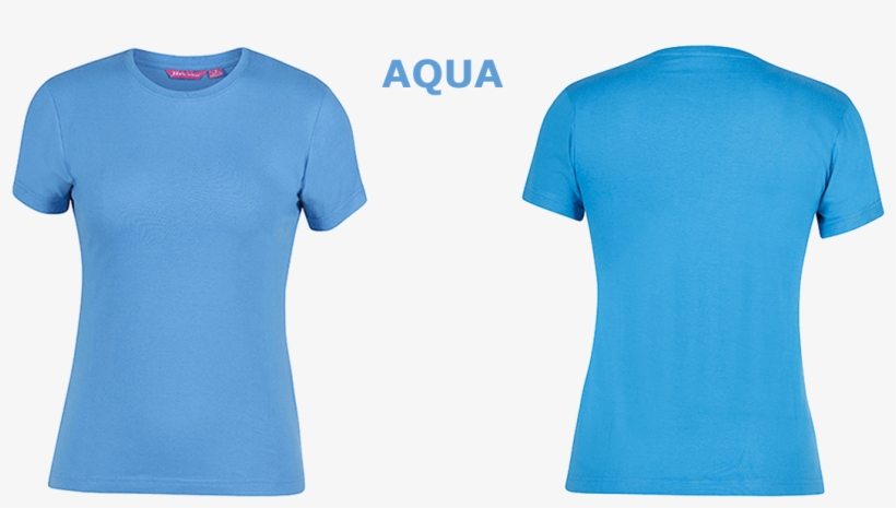 Custom Printed Ladies T-shirts Aqua - Active Shirt, transparent png download